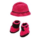 Zhhlinyuan 寝相アート ベビー服 Newborn Baby Boy Girl Costume Crochet Outfits Photography Props Beanie Hat + B