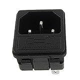 SODIAL(R)5 x IEC 320 C14インレットオス電源プラグソケットクランプタイプヒューズホルダ