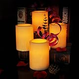Flameless Candles Aaa電池式、3各種サイズAdvent LED teallightアイボリーホワイトちらつきキャンドルLuminara forクリスマス感謝祭ホーム装飾 イエロー 