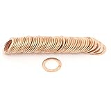 uxcell ワッシャー　銅ガスケット　銅シールリング　50個 10mm内径　1mm厚さ 銅トーン　エンジン交換