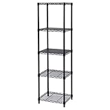 山善(YAMAZEN) メタルラック本体 ブラック 45×39×159cm 木製棚板2枚セット 耐荷重250kg ICM-15455J(BK) WB