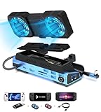 Legion Go/ROG Ally/Steam Deckドック - 14イン1ドッキングステーション解体デュアルクールファンスチーム、M.2 NVMeエンクロージャ、4K@60Hz、4USBポート、100W PD充電、ギガビットイーサネット、Steamデッキ用
