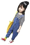 [オチビ] ゆったり かわいい デニム サロペット オールインワン キッズ ジーンズ オーバーオール 女の子 100~120 インディゴブルー 子供用 子供服 おんなのこ デニムパンツ 通年 定番 ロ