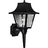 Progress Lighting P5815-31 Wall Torch with Ribbed Mansard Roof Beveled Clear Acrylic Panels, Black [