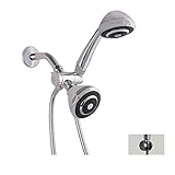 Bopaiデュアル2 in 1シャワーヘッドセット。4-function Rainfallヘッドと4-functionハンドヘルドシャワーヘッド、調節可能な角度切替弁、ホース、シャワーホルダー。クロム