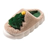 [Doerwye] クリスマス スリッパ レディース 可愛い ルームシューズ かかとあり 滑り止め 室内履き かわいい 柔らかい ふわふわ