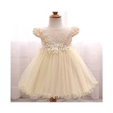 Candykids　ベビードレス ベビーデイジー 結婚式 セレモニードレス フォーマルドレス 子供服 女の子 　赤ちゃん お宮参り ベビードレス フォーマルドレス (80cm, イエロー)