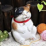信楽焼　猫　満腹ねこ【ok-0025】　陶器　しがらき焼　焼き物　動物　置物　ガーデンオーナメント　庭
