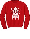 ギフトfor three year old 3rd Birthday Space Rocket幼児/子供用スウェットシャツ カラー: レッド