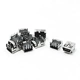 uxcell メスジャックはんだコネクタ 5ピン PCBマウント USB Bタイプ 直角 10個