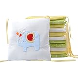 Yuena Care ベッドガード ベビー ベッドバンパー ベビーベッドバンパー バンパー 赤ちゃん ベッド用 ぶつかり防止 組み合わせ 出産お祝い ゾウ+サル12枚