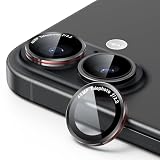 NIMASO カメラフィルム iPhone 17/16/16 Plus 用 カメラ保護 耐衝撃 ARコーティング 高透過率 レンズカバー 黒縁取り 露出オーバー防止 キズ防止 かっこいい (ブラック) いPhone 17/16/16 Plus 対応 1セット（2枚入り） DCM26A2080