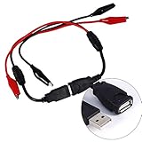 ワニ口クリップ VBESTLIFE デュアルヘッドワイヤ 検出器電圧ライン 電圧容量テスター 測定ケーブル 33.9cm　ワニ口クリップケーブル