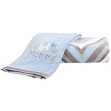 Tadpoles Mommy And Me MicroPlush Blanket Gift Set, Blue, 0-6 Months [並行輸入品]