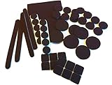 フェルトパッドブラウン(51個の組合せ)－接着 家具パッド 木材、ラミネート、タイルフロアを保護超強力粘着、高耐久性、簡単に剥がして貼り付け可能。