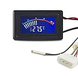 Keyniceデジタル温度計温度センサー電源供給、Fahrenheit度、摂氏度LCD display-black