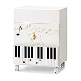 [ベルメゾン]ディズニー リビング収納ワゴン ゲーム機収納 ピアノワゴン カラー ホワイト