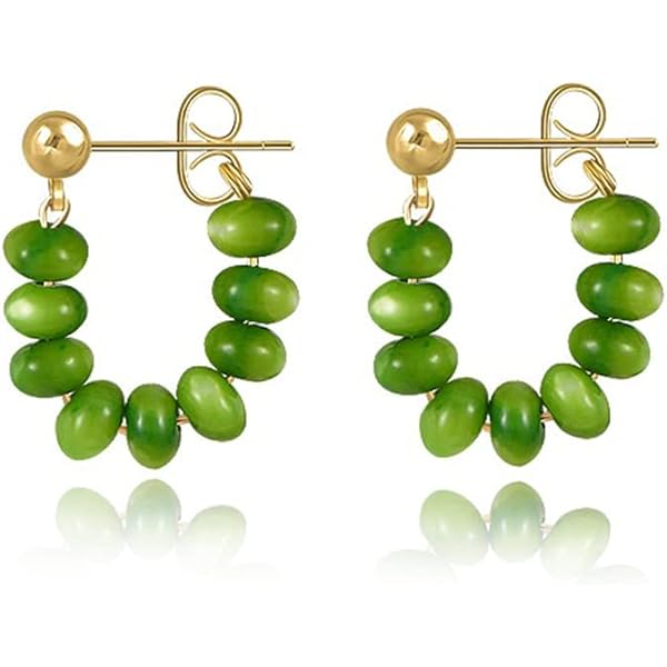 Amazon.co.jp: ピアス ストーン 緑 ドロップ しずく 雫 揺れる