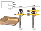 Yonico 15231 タン&グルーブ ルータービット 2本組セット - 6.35mm (1/4インチ) 合板 - 軸径12.7mm (1/2インチ)