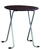 テーブル 丸W-63TADダークブラウン/シルバー