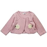 《秋冬春対応》(日本製) Pample Mousse(パンプルムース) A/Cダブルフェイス起毛花モチーフ付きボレロ 90cm/PK NO.DP-73203