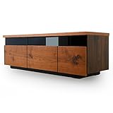 テレビ台 テレビボード 国産 節付き 天然木突板 大容量収納付き 幅136cm ウォルナット