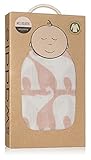 MilkBarn Organic Muslin Swaddle Blanket (Rose Elephant) by MilkBarn