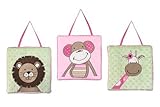 Sweet Jojo Designs Pink and Green Jungle Friends Wall Hanging Accessories [並行輸入品]