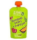 Ella's Kitchen Mangoes, Pears + Papayas from 4 Months 120g (Pack of 2) - 4ヶ月の120グラムからエラのキッチンマンゴー、梨+パ