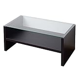 ガラスセンターテーブル 幅90×奥行45×高さ41.5cm ダークブラウン・ブラウン・ホワイトの3色展開 TAG-0001DBR