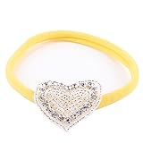 Domybest 子供ヘアバンド コットンのベルト かわいいラインストーンを飾る ラブパターン 写真小道具 出産祝い 誕生日 百日記念 プリンセス風 良い弾力性 2-7歳に適して 11色