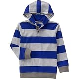 クレイジーエイト Crazy 8/ ストライプフードヘンリー ロイヤル ブルー トップス長袖Tシャツ S【並行輸入】