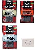 ジャックリンクス ビーフジャーキー 3種セット (オリジナル、ペッパー、スウィート&ホット 各50g) オリジナルペーパータオル(4枚重ね8枚入)