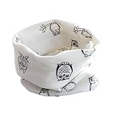 Tonsee キッズ 暖かい ネックウォーマー 防寒 可愛い フクロウ パターン スカーフ 赤ちゃん用 マフラー (ホワイト)