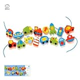 DJECO　ジェコ　Pre-School-Toys　プレスクールトイ　16 beads vehicles + 2 laces　ビーズ ビークル　DJ06169