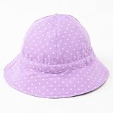 笑顔でおでかけベビー帽子・ハット（日本製）　水玉（パープル地にピンクドット）　B20009