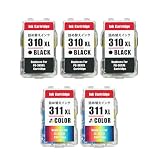 BC-310 BC-311 詰め替えインク キヤノン用 BC-310XLBK(顔料ブラック)×3+BC-311XLC(染料3色カラー）×2 大容量 補充用 対応機種：PIXUS MP493 MX420 MP280 MX350 MP490 MP480 MP270 iP2700