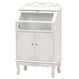 キャビネット 白家具 ホワイト 木製 ラック 猫脚 オシャレ アンティーク調 収納棚 ヴィオレッタ ガラスキャビネット RCC-1798AW