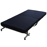 アイリスオーヤマ 折りたたみベッド ワイドタイプ ネイビー/シルバー OTB-WT