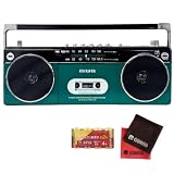 カセットテープ プレーヤー アイワ ラジカセ audio -G RCP2 レッド GAA4-RCP0002(RD) 単2電池4本入 クロス2枚入 セット