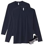 [グリマー] ドライ 長袖 Tシャツ メンズ 2枚組 Sportsソックスセット ネイビー LL