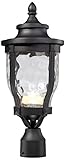 Minka Great Outdoors 8766 – 66-l Merrimack – 19.25 " 10 W 1 LEDアウトドアPost Mount ,ブラック仕上げクリアガラスハンマー 87