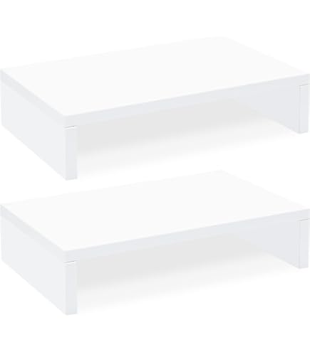 Yamazen DTS-H8025(NA) Telework Monitor Stand With 2 Drawers - Computer Display Desktop Stand, Width 30.7 X Depth 10.2 X Height 5.3 Inches (78 X 26 X 13.5 Cm), Natural Finish