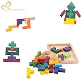 GYBBER&MUMU ジグソー パズル　積み木　木製おもちゃ　１歳赤ちゃんベビー向け、出産　誕生日　プレゼント　お祝い　図形合わせ　知育思考力創造力を育てる　図形キューブ