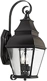 Elk 5215-C 8 by 22-Inch Bristol 2-Light Outdoor Wall Sconce with Clear Beveled Glass Shade, Charcoal