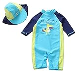 bangely Kids Baby Boy夏長袖One Pieceラッシュガード水着Sun保護水着 カラー: ブルー