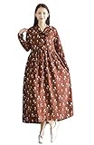 ワンピース 花柄 大きいサイズ シフォン WM251B4-J 2XL Brown