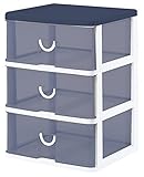 サンコープラスチック 衣類収納3段 エルピス 幅50×奥44.1×高69.3cm ネイビー