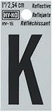 hy-ko rv-15 / K反射Letter with Kサイン、1.25インチ、ブラック
