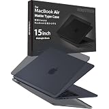 2026 M5対応【質感そのまま、傷を守る】MacBook Air 15インチ用 クリアマットカバー ハードケース [M4/M3/M2] A3241 A3114 A2941 A3241 ミッドナイト スペースブラック HOGOTECH